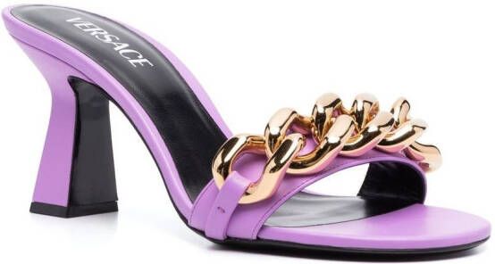 Versace Sandalen met schakelketting Paars