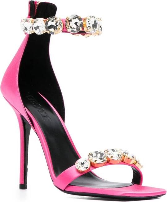 Versace Satijnen 110mm sandalen verfraaid met kristallen Roze