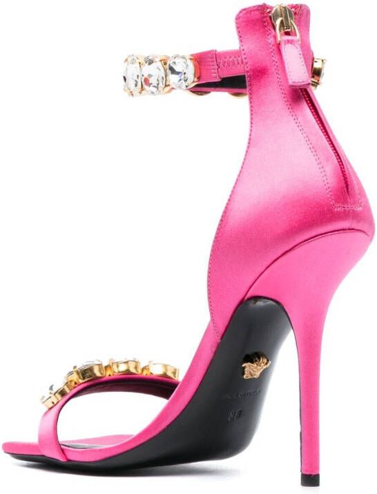Versace Satijnen 110mm sandalen verfraaid met kristallen Roze