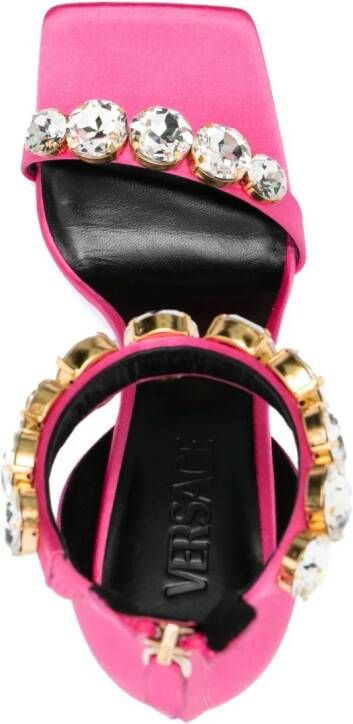 Versace Satijnen 110mm sandalen verfraaid met kristallen Roze