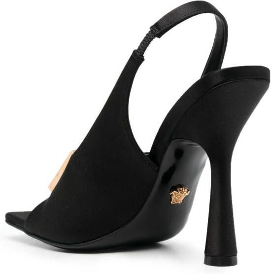 Versace Slingback sandalen met medusa plakkaat Zwart