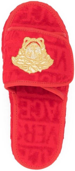 Versace Slippers met logoprint Rood