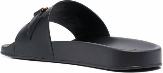 Versace Slippers met Medusa logo Zwart