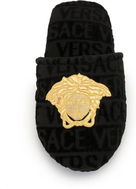 Versace Slippers van badstof Zwart