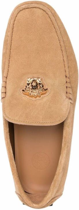 Versace La Medusa suède loafers Beige