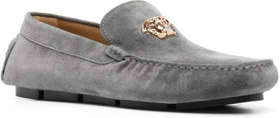 Versace Suède loafers Grijs