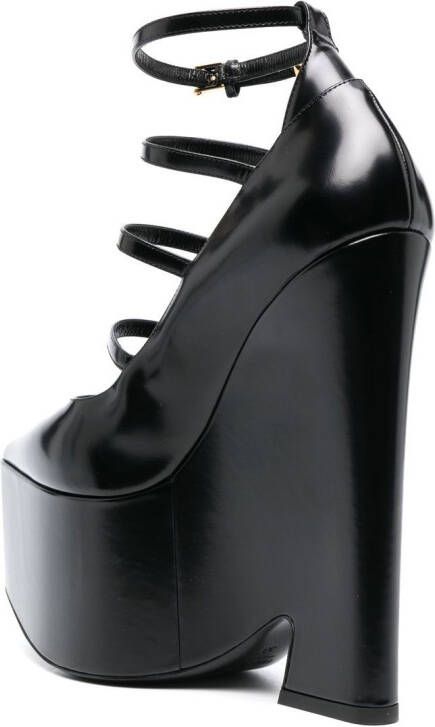 Versace Tempest pumps met plateauzool Zwart