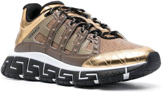 Versace Trigreca sneakers met barokprint Bruin