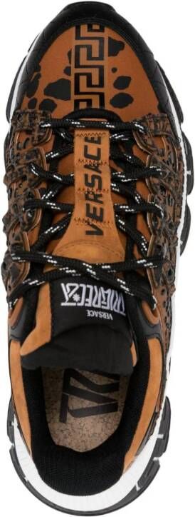 Versace Trigreca leren sneakers Bruin