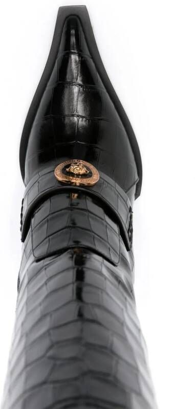 Versace Chelsea leren laarzen Zwart