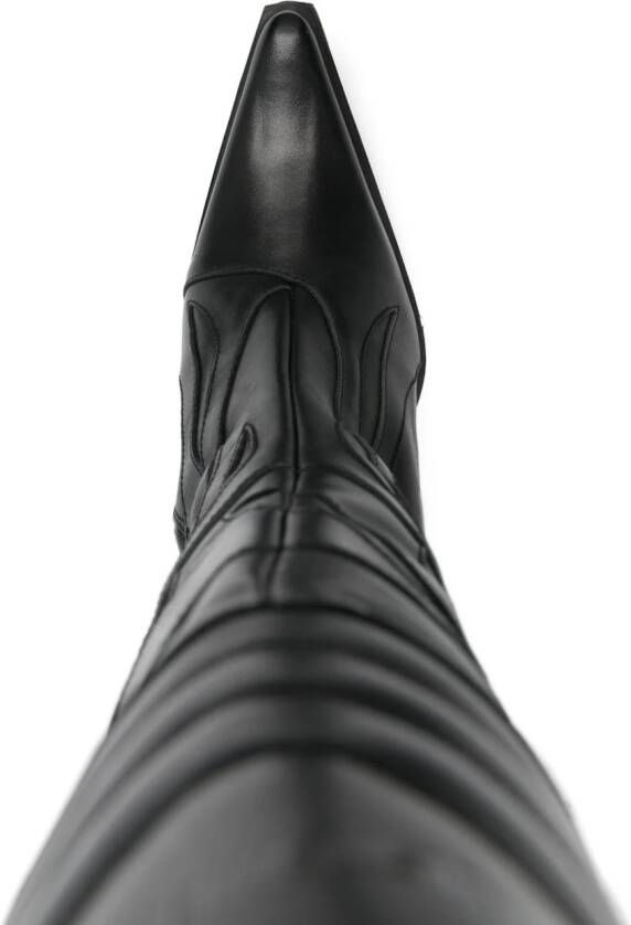 VETEMENTS x New Rock Firestorm 100 mm leren laarzen Zwart