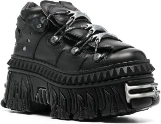 VETEMENTS x New Rock leather sneakers Zwart