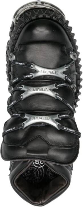 VETEMENTS x New Rock leren sneakers Zwart