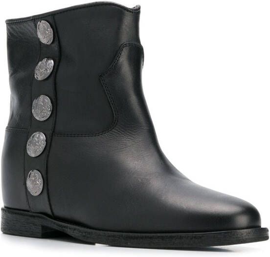 Via Roma 15 Enkellaarzen met studs Zwart