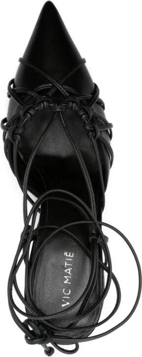 Vic Matie Chanel leren sandalen Zwart