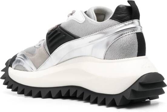 Vic Matie panelled metallic-finish chunky sneakers Zilver