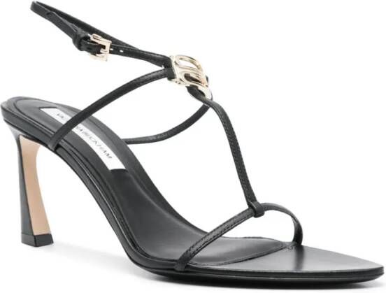 Victoria Beckham Frame Detail 75 mm leren sandalen Zwart