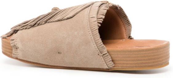 visvim Christo Shaman Folk suède slippers Beige