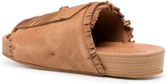 visvim Christo Shaman Folk suède slippers Bruin