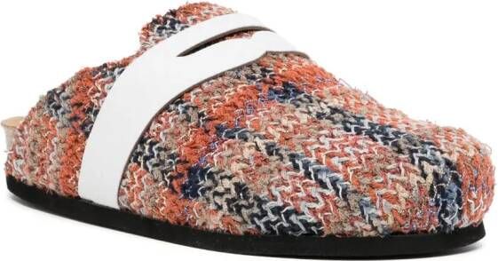 VITELLI Slippers met zigzag afwerking Bruin