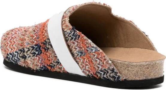 VITELLI Slippers met zigzag afwerking Bruin