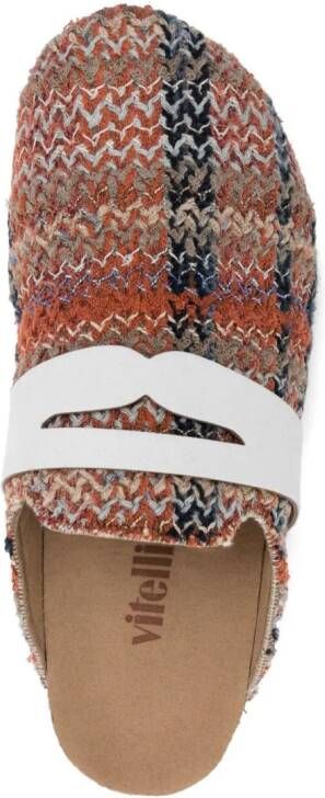 VITELLI Slippers met zigzag afwerking Bruin