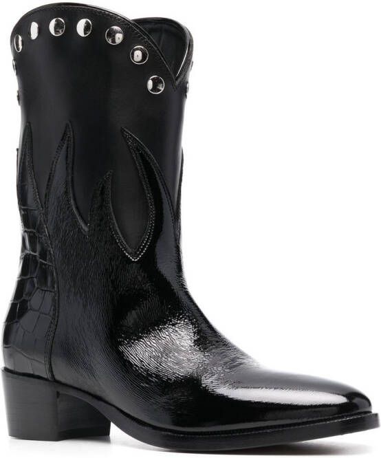 Vivienne Westwood Cowboylaarzen met vlammenprint Zwart