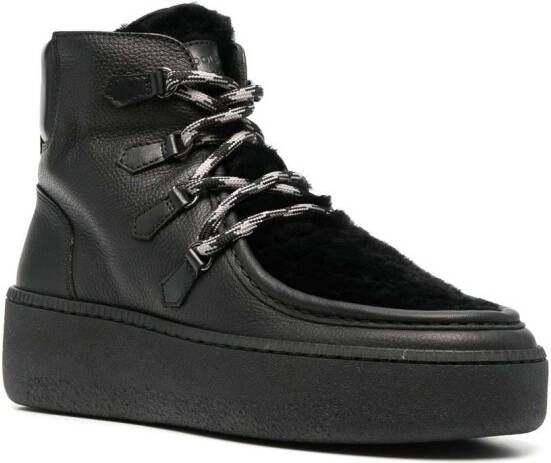 Woolrich Sneakers met imitatiebont detail Zwart