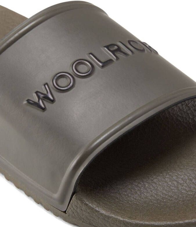 Woolrich Slippers met logo-reliëf Bruin