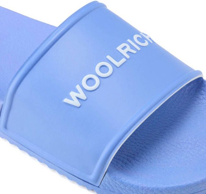 Woolrich Teenslippers met logo-reliëf Blauw