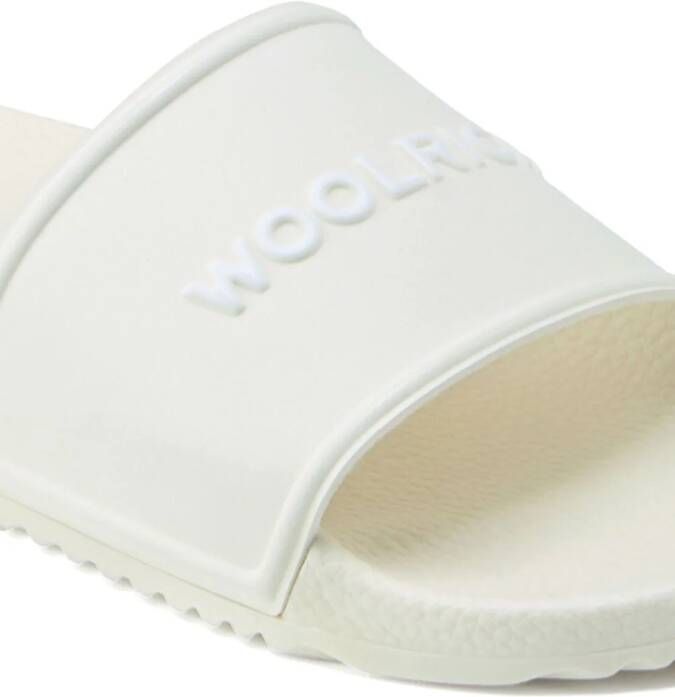 Woolrich Teenslippers met logo-reliëf Wit