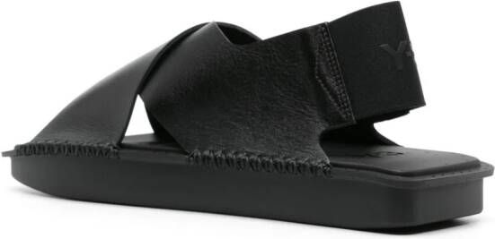 Y-3 Leren sandalen Zwart