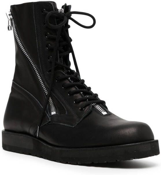 Yohji Yamamoto Combat boots met rits Zwart