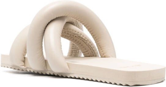 YUME Slippers met gekruiste bandjes Beige