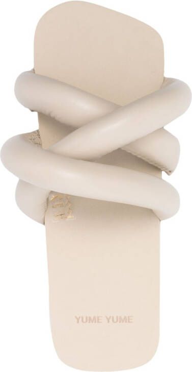 YUME Slippers met gekruiste bandjes Beige
