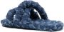 YUME Tire gewatteerde denim slippers Blauw - Thumbnail 3