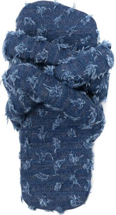 YUME Tire gewatteerde denim slippers Blauw