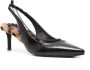 Zadig&Voltaire First Night slingback van leer met details van imatiebont - Thumbnail 4