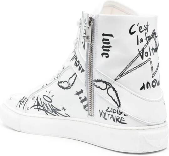 Zadig&Voltaire High Flash leren sneakers Wit