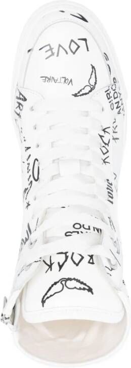 Zadig&Voltaire High Flash leren sneakers Wit