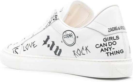 Zadig&Voltaire La Flash sneakers met graffiti-print Wit