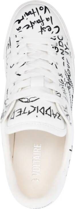 Zadig&Voltaire La Flash sneakers met graffiti-print Wit