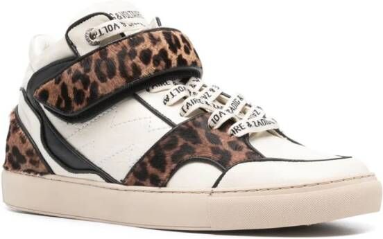 Zadig&Voltaire Flash sneakers met luipaardprint Beige