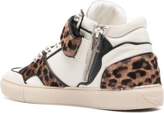 Zadig&Voltaire Flash sneakers met luipaardprint Beige
