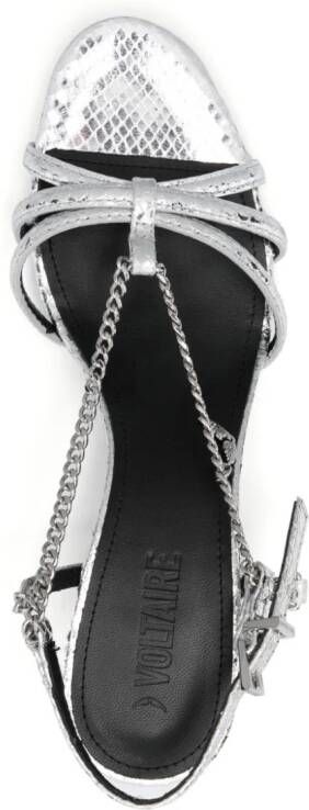 Zadig&Voltaire Sleepless leren sandalen Zilver