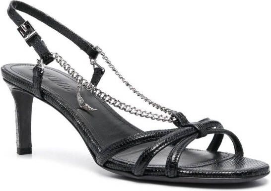 Zadig&Voltaire Sleepless leren sandalen Zwart