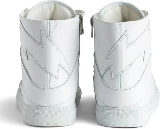 Zadig&Voltaire ZV1747 leren high-top sneakers Wit