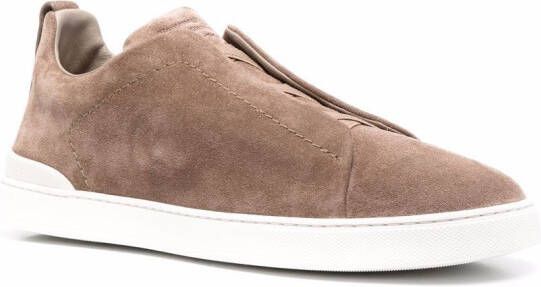 Zegna Triple Stitch slip-on sneakers Bruin