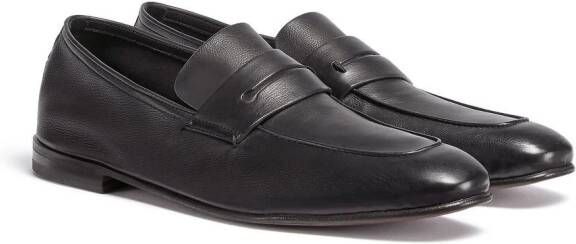 Zegna L'Asola leren loafers Zwart