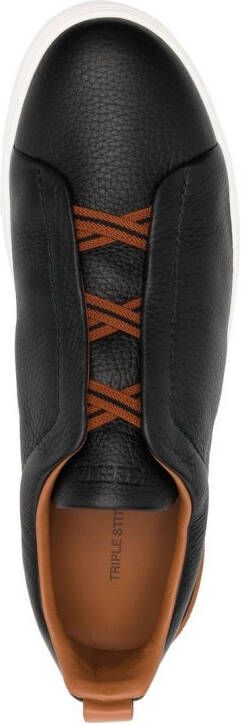 Zegna Triple Stitch low-top sneakers Blauw